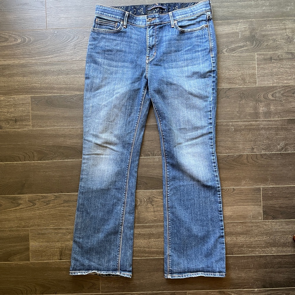 Levi's 525 Perfect Waist Boot Cut Jeans Women’s SZ 14 Dark Wash 5 Pocket Floral